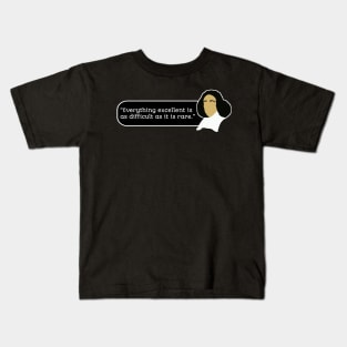 Baruch Spinoza Illustration With Quote Kids T-Shirt